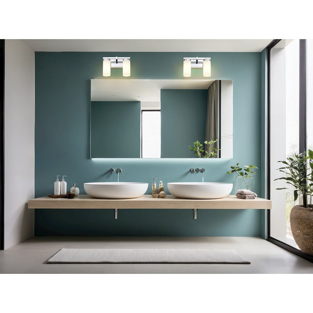 Z-Lite Danica 2 Light Vanity in Chrome color, Steel frame. Picture 6