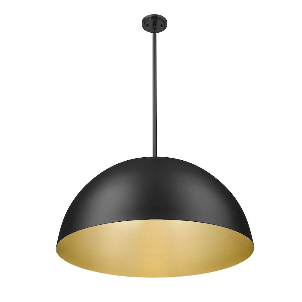 Z-Lite 3 Light Pendant, Matte Black. Picture 2