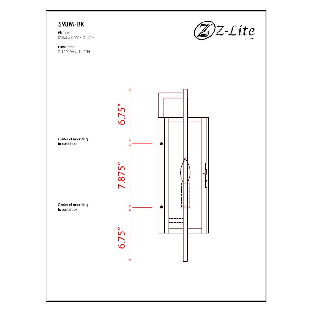 Z-Lite 2 Light Outdoor Wall Light. Picture 9