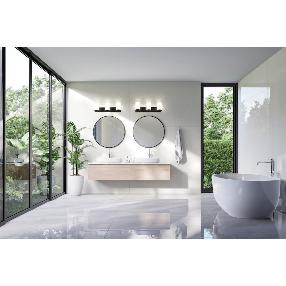 Z-Lite Burk 3 Light Vanity, Matte Black. Picture 6