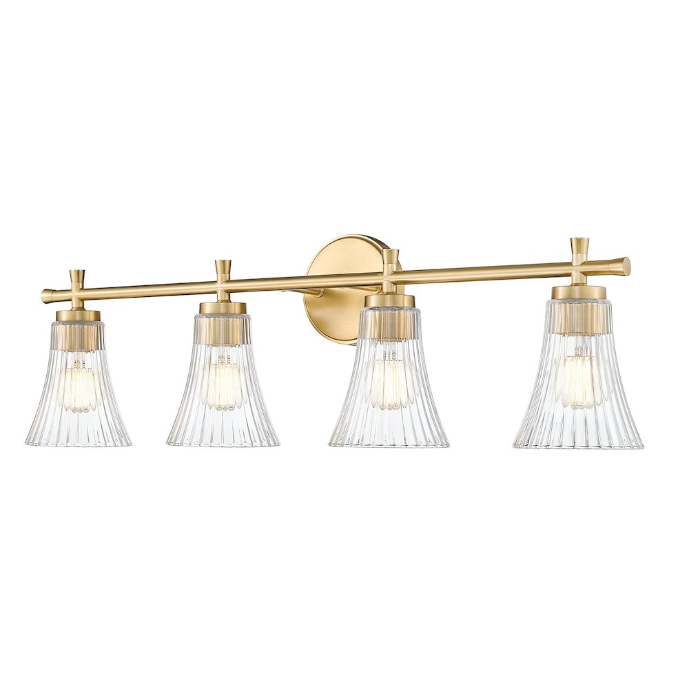 Z-Lite Belle 4 Light Vanity in Modern Gold color, Steel frame. Picture 1