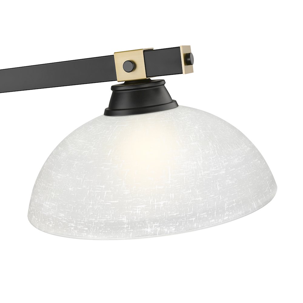 Z-Lite Bronte 3 Light Billiard, Steel Frame, White Linen Shade Color. Picture 4
