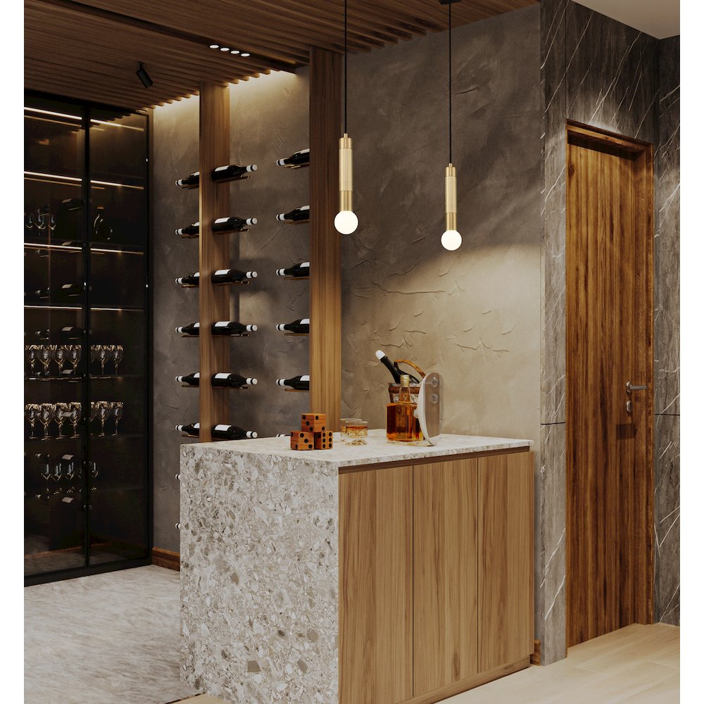 Z-Lite Stari 1 Light Pendant in Modern Gold color, Steel frame. Picture 7