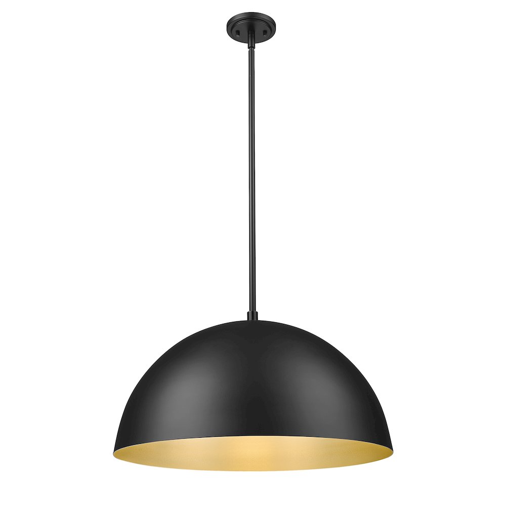 Z-Lite 3 Light Pendant, Matte Black. Picture 3