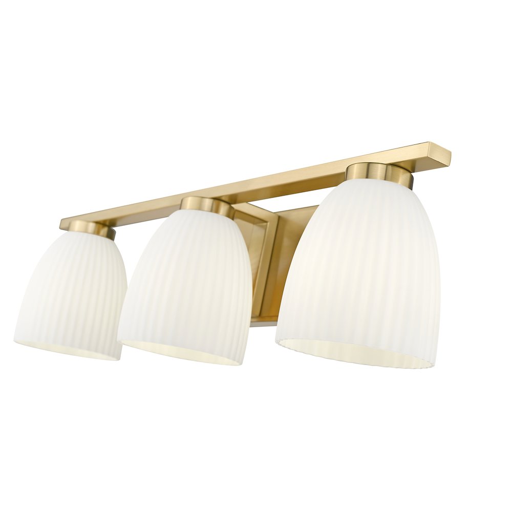 Z-Lite Naya 3 Light Vanity in Modern Gold color, Steel frame. Picture 4