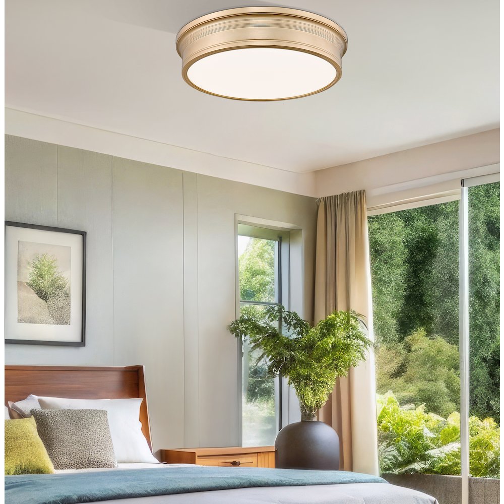 Z-Lite 1 Light Flush Mount, Modern Gold. Picture 5