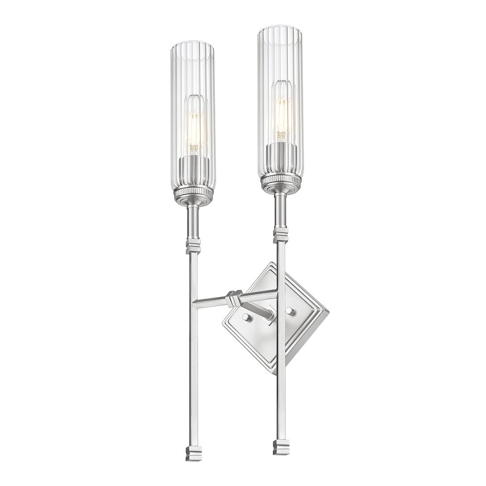 Z-Lite 2 Light Wall Sconce, Brushed Nickel. Picture 3