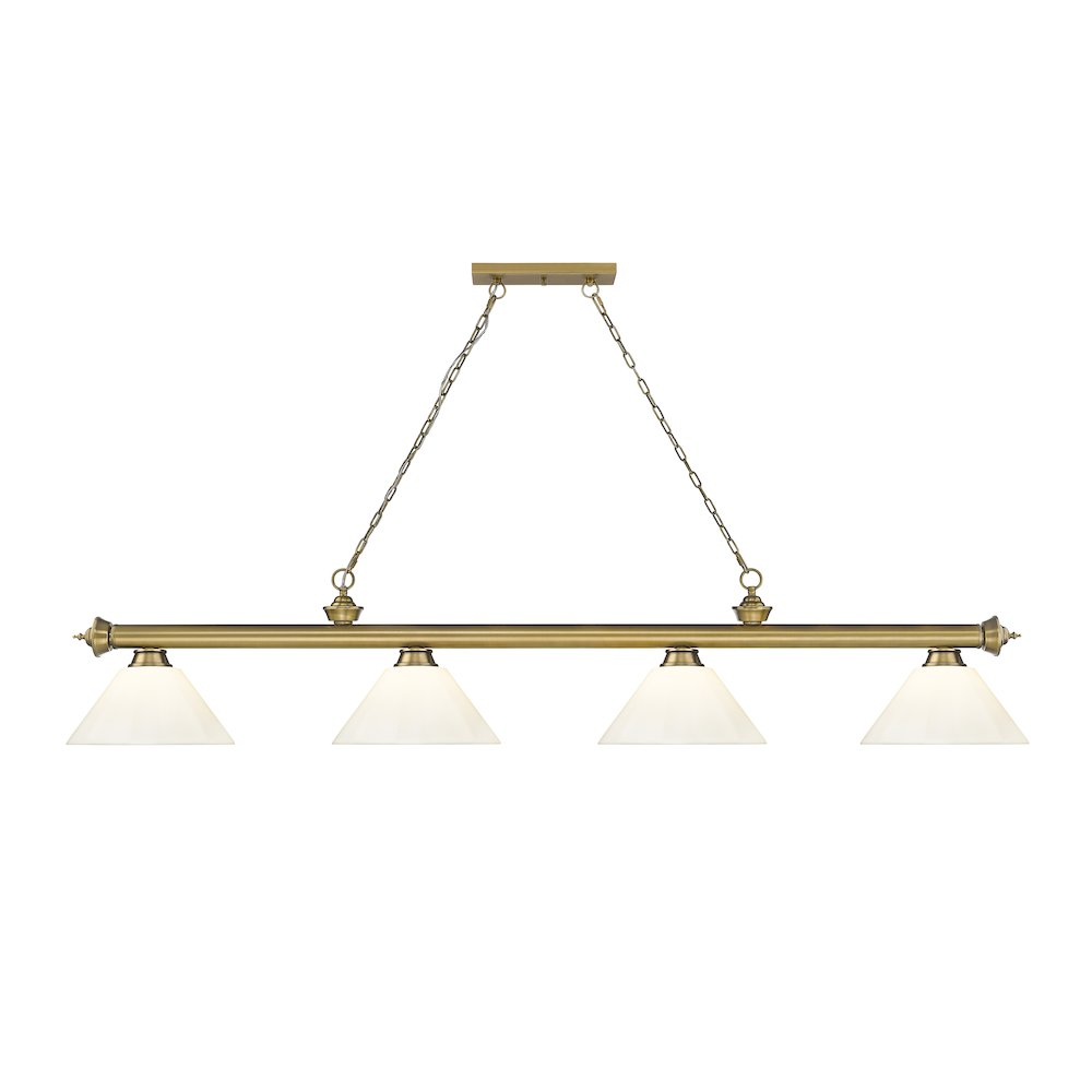Z-Lite Cordon 4 Light Billiard, Steel Frame, White Shade Color. Picture 2