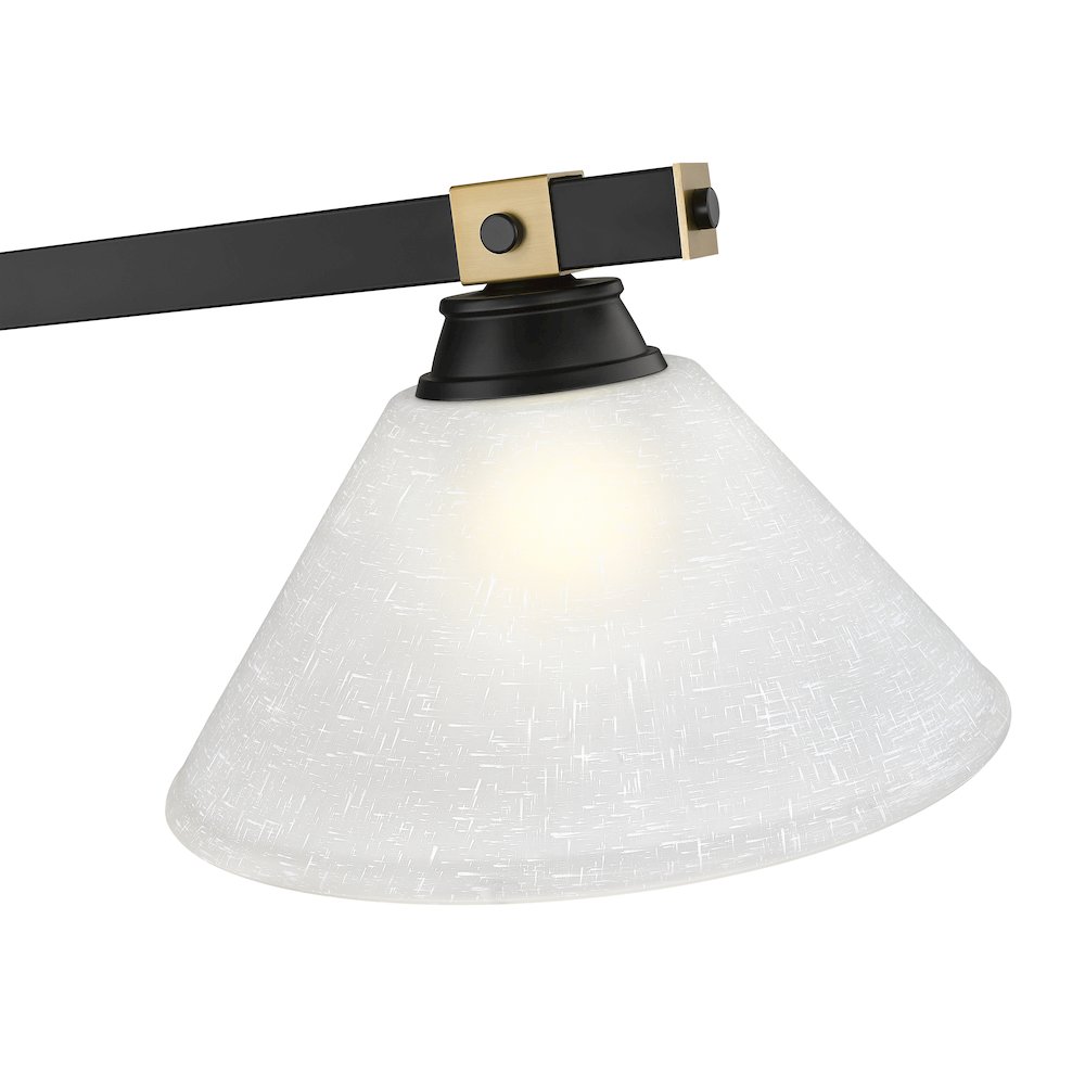 Z-Lite Bronte 3 Light Billiard, Steel Frame, White Linen Shade Color. Picture 4