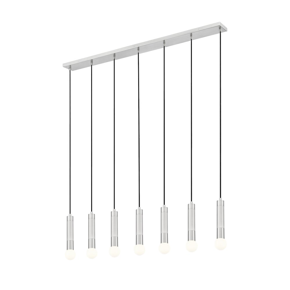 Z-Lite Stari 7 Light Linear Chandelier in Brushed Nickel color, Steel frame. Picture 2