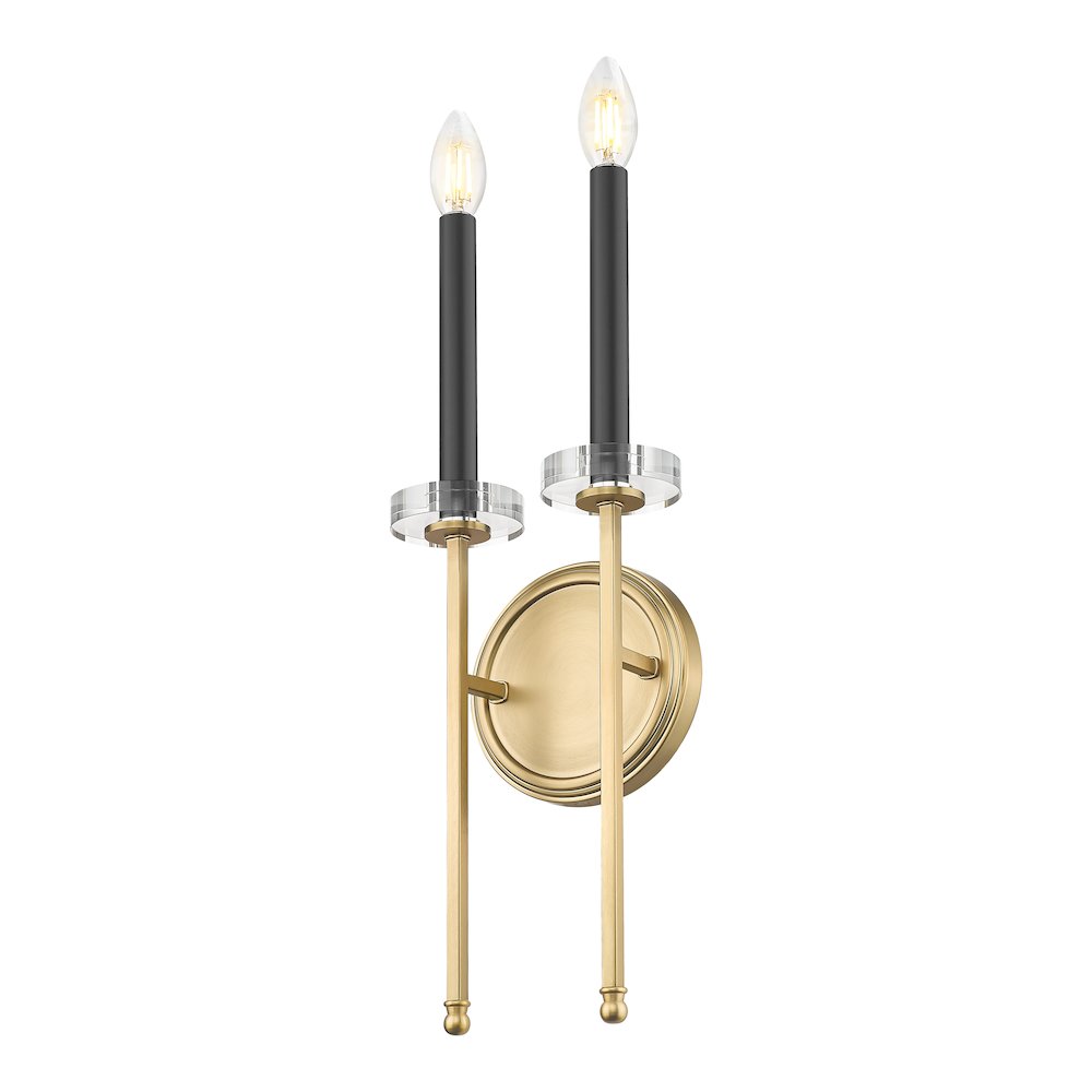 Z-Lite 2 Light Wall Sconce, Mordern Gold. Picture 3