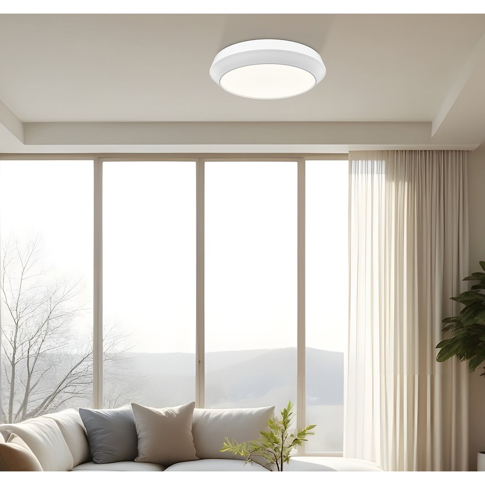 Z-Lite 1 Light Flush Mount, Matte White. Picture 6