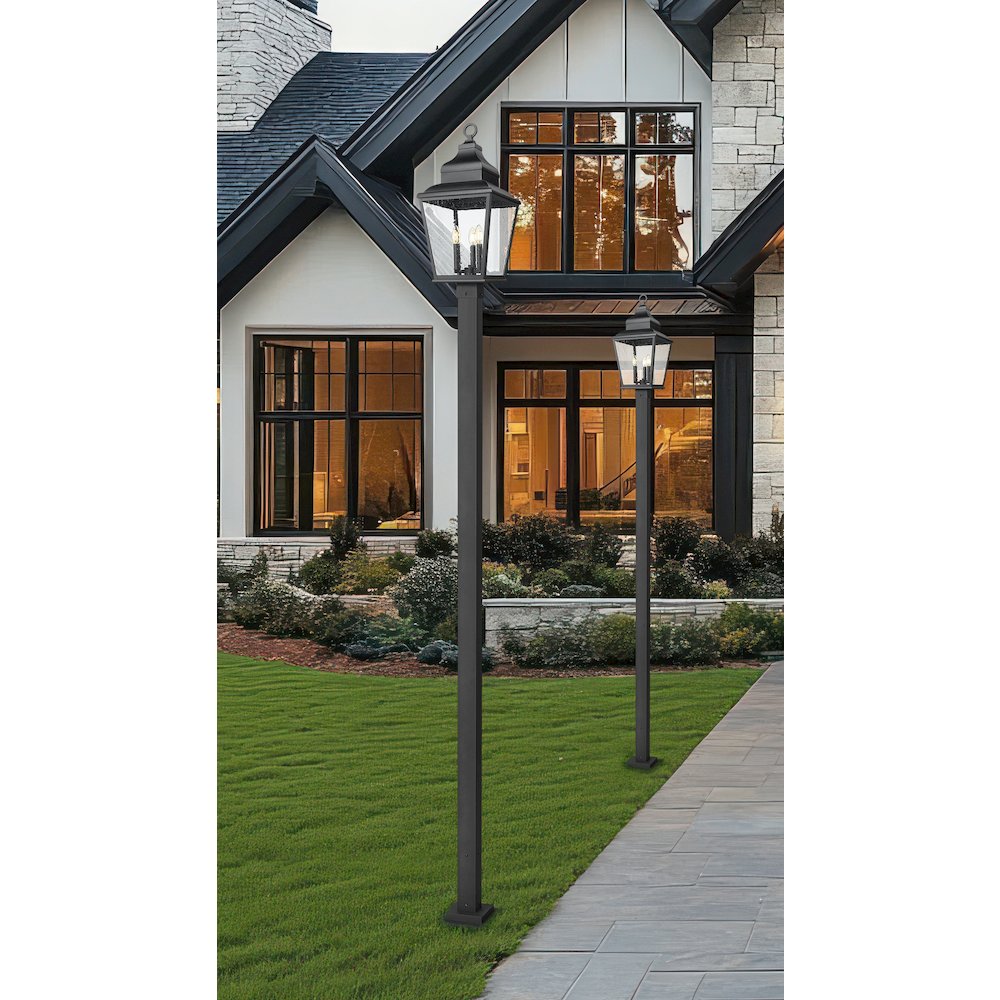 Z-Lite 3 Light Outdoor Post Mounted Fixture, Sand Black. Picture 5