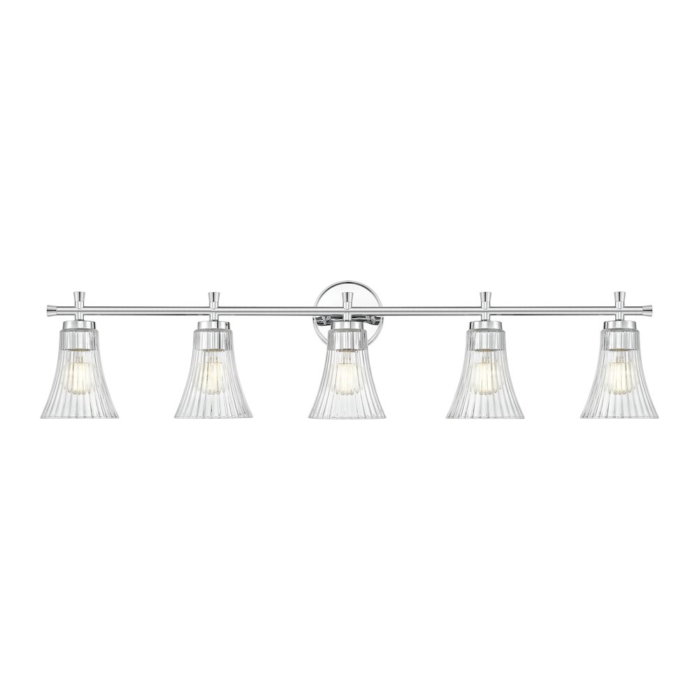 Z-Lite Belle 5 Light Vanity in Chrome color, Steel frame. Picture 2