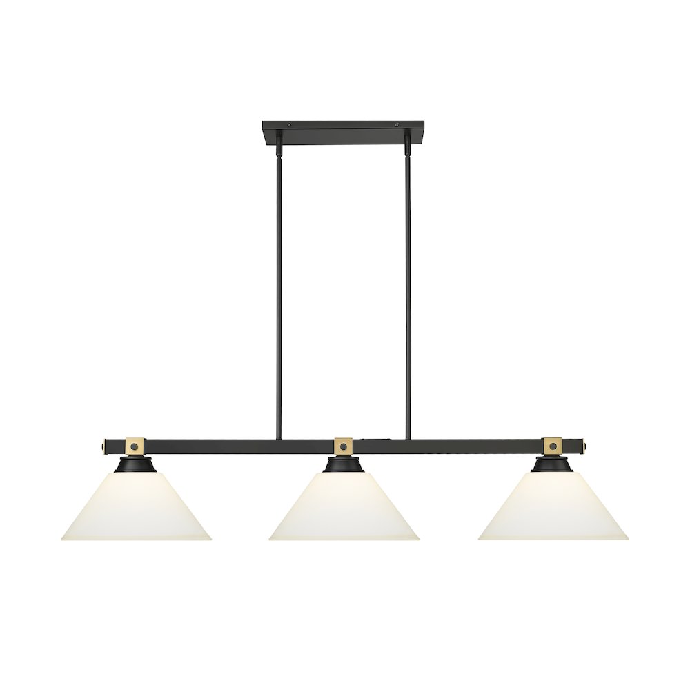 Z-Lite Bronte 3 Light Billiard, Steel Frame, Matte Opal Shade Color. Picture 2