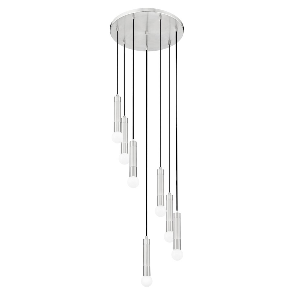 Z-Lite Stari 7 Light Chandelier in Brushed Nickel color, Steel frame. Picture 5
