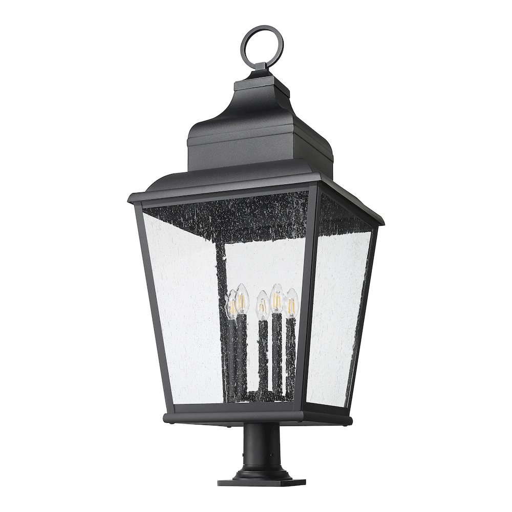 Z-Lite 5 Light Outdoor Pier Mounted Fixture, Sand Black. Picture 7