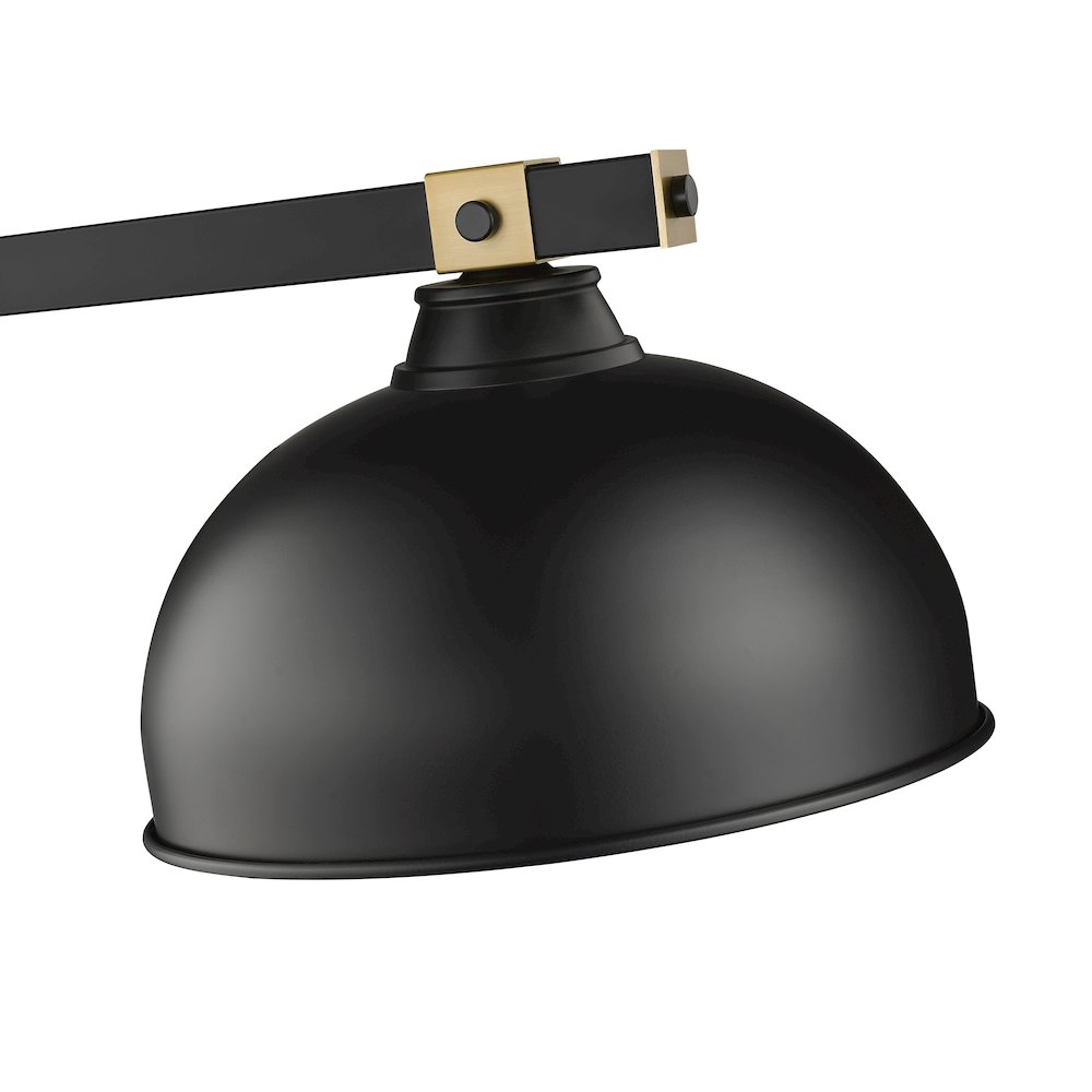 Z-Lite Bronte 3 Light Billiard, Steel Frame, Matte Black Shade Color. Picture 4