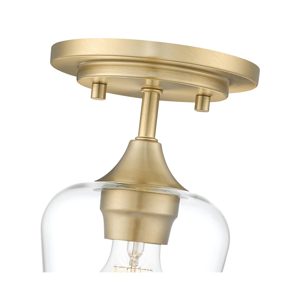 Z-Lite 1 Light Flush Mount, Burnished Brass. Picture 4