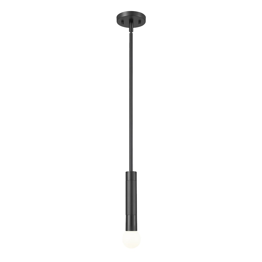 Z-Lite Stari 1 Light Pendant in Matte Black color, Steel frame. Picture 2