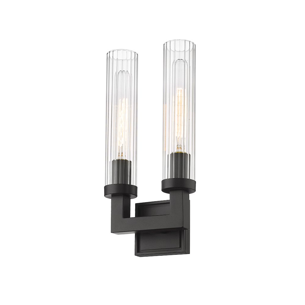 Z-Lite Beau 2 Light Wall Sconce in Bronze  Frame Finish. Picture 3