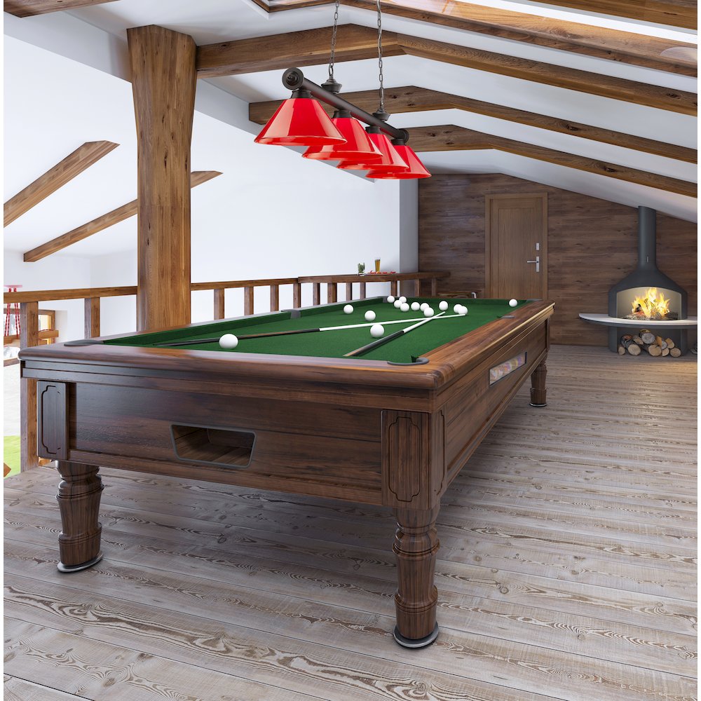 Z-Lite Cordon 4 Light Billiard, Steel Frame, Red Shade Color. Picture 7