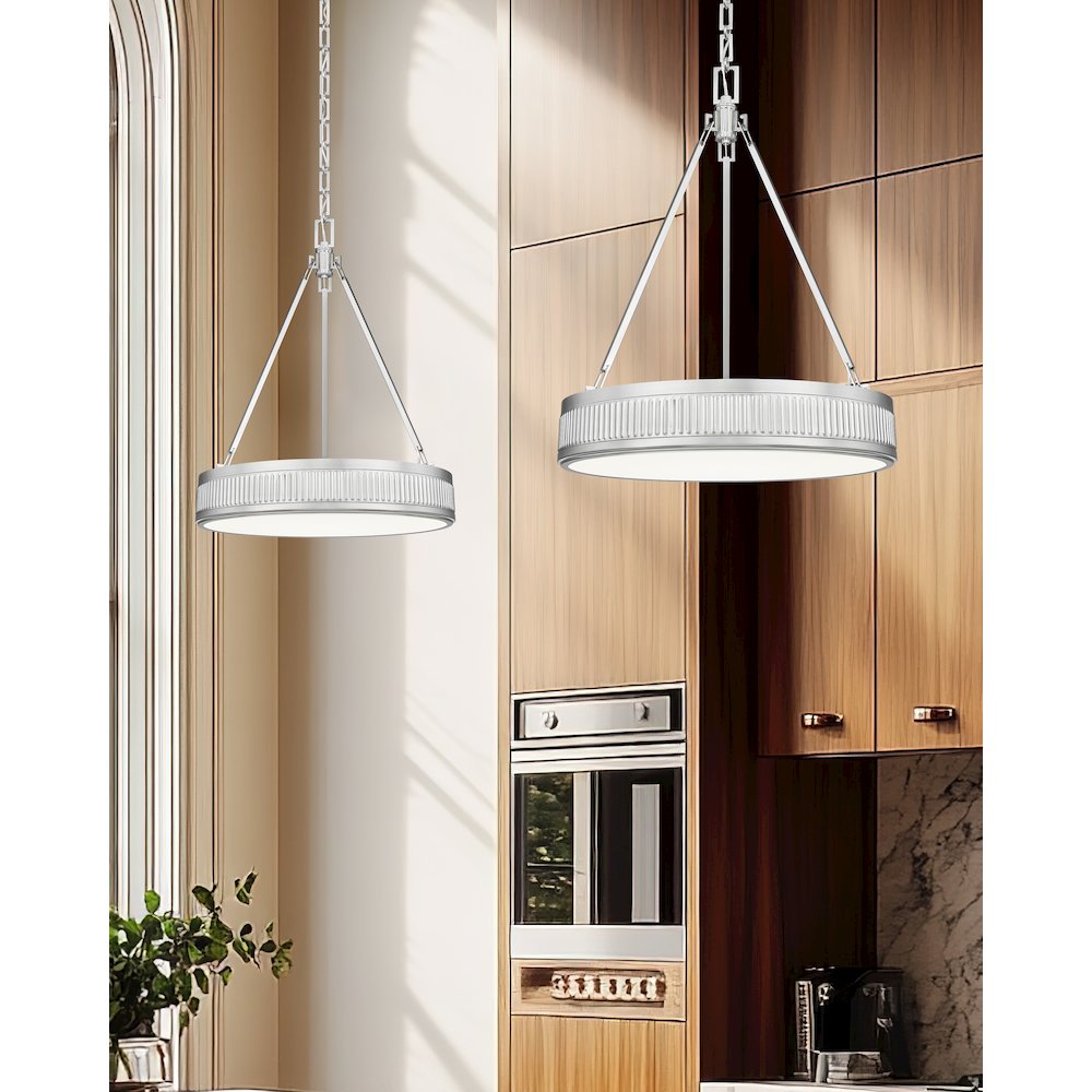 Z-Lite 3 Light Pendant, Satin Nickel. Picture 5
