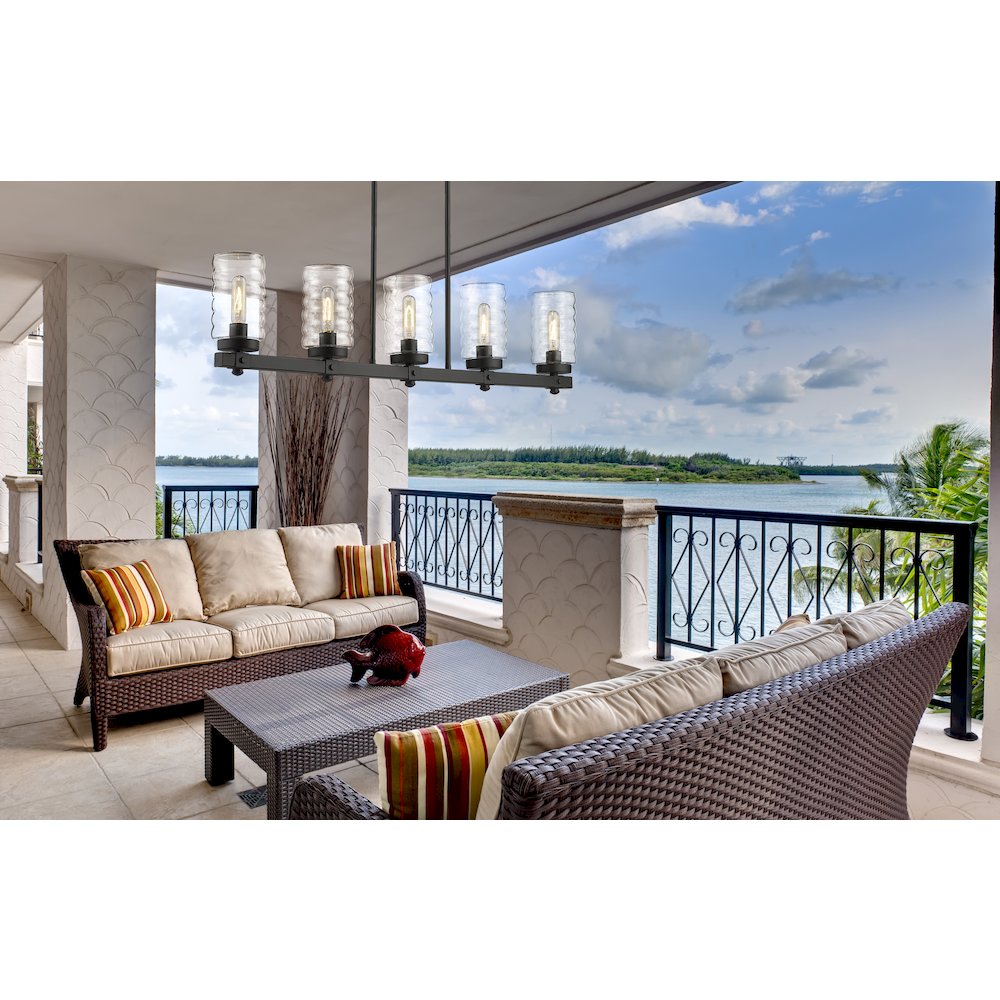Z-Lite 5 Light Outdoor Linear Chandelier. Picture 6