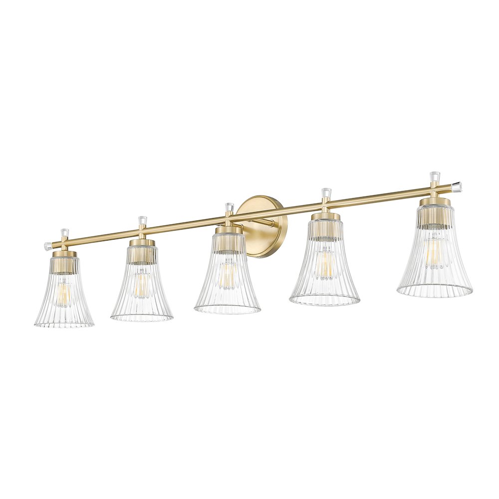 Z-Lite Belle 5 Light Vanity in Modern Gold color, Steel frame. Picture 5