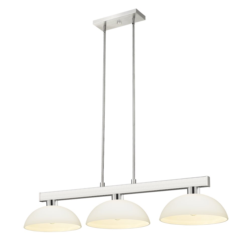 Z-Lite Cobalt 3 Light Billiard, Steel Frame, Matte Opal Shade Color. Picture 1