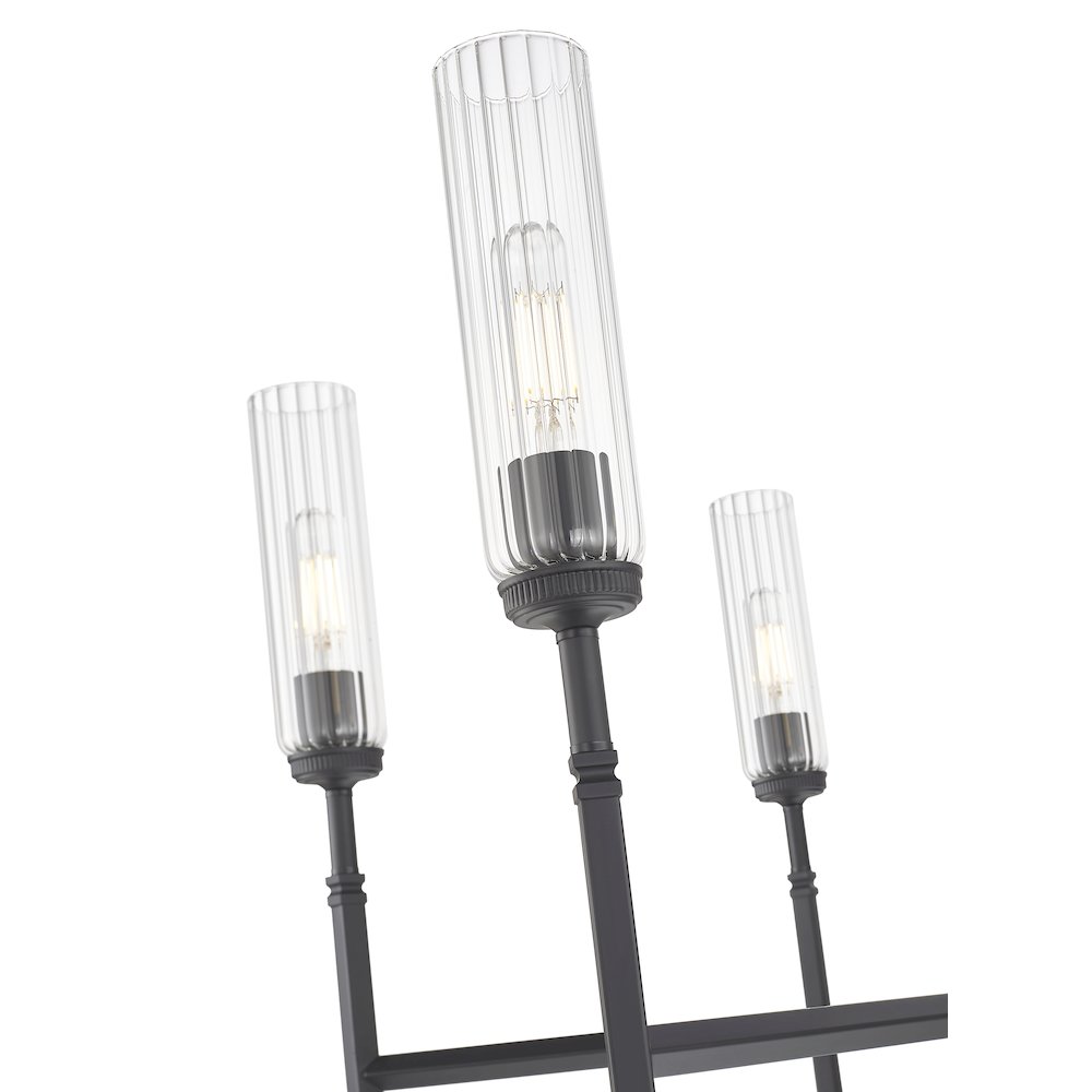 Z-Lite 6 Light Chandelier, Matte Black. Picture 4