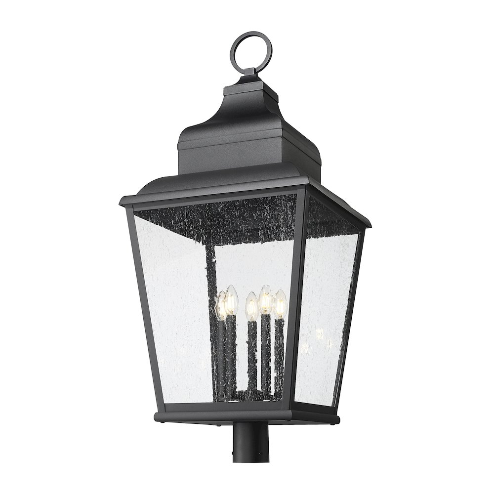 Z-Lite 5 Light Outdoor Post Mount Fixture, Sand Black. Picture 3