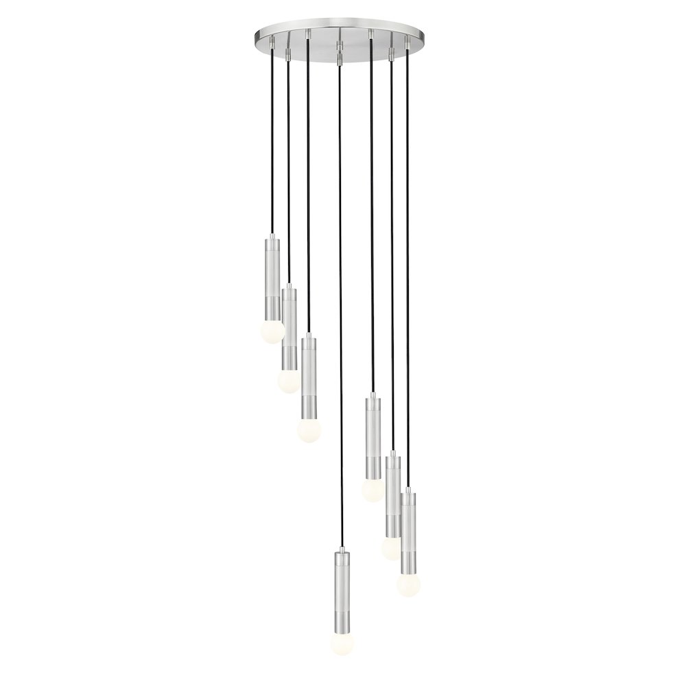 Z-Lite Stari 7 Light Chandelier in Brushed Nickel color, Steel frame. Picture 1