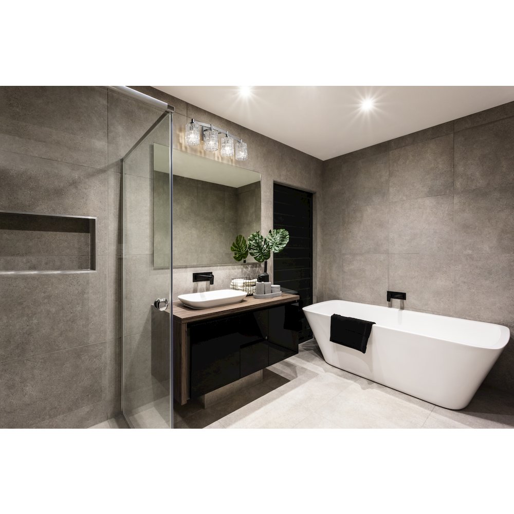 Z-Lite Aubrey 4 Light Vanity in Chrome Frame Finish. Picture 6