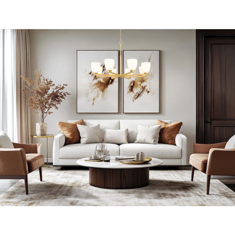 Z-Lite Naya 8 Light Chandelier in Modern Gold color, Steel frame. Picture 7