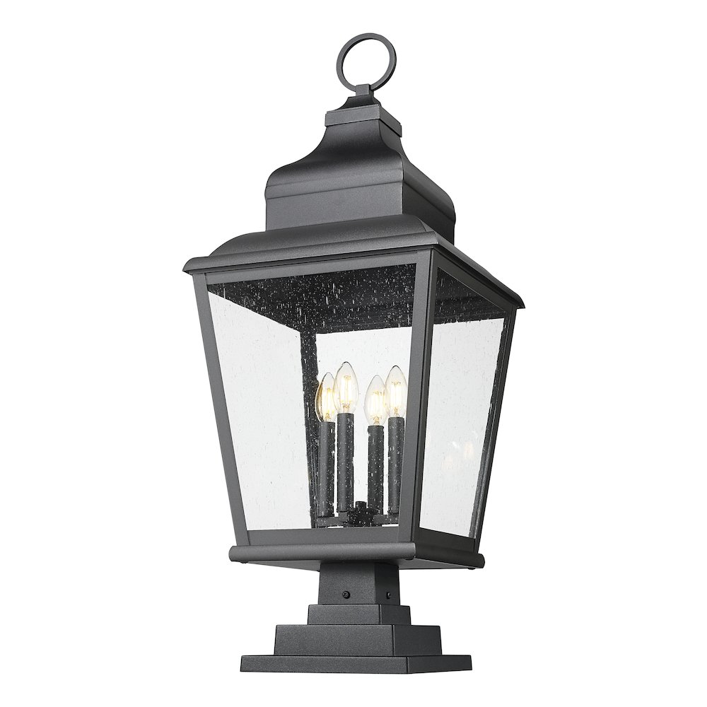 Z-Lite 4 Light Outdoor Pier Mounted Fixture, Sand Black. Picture 3
