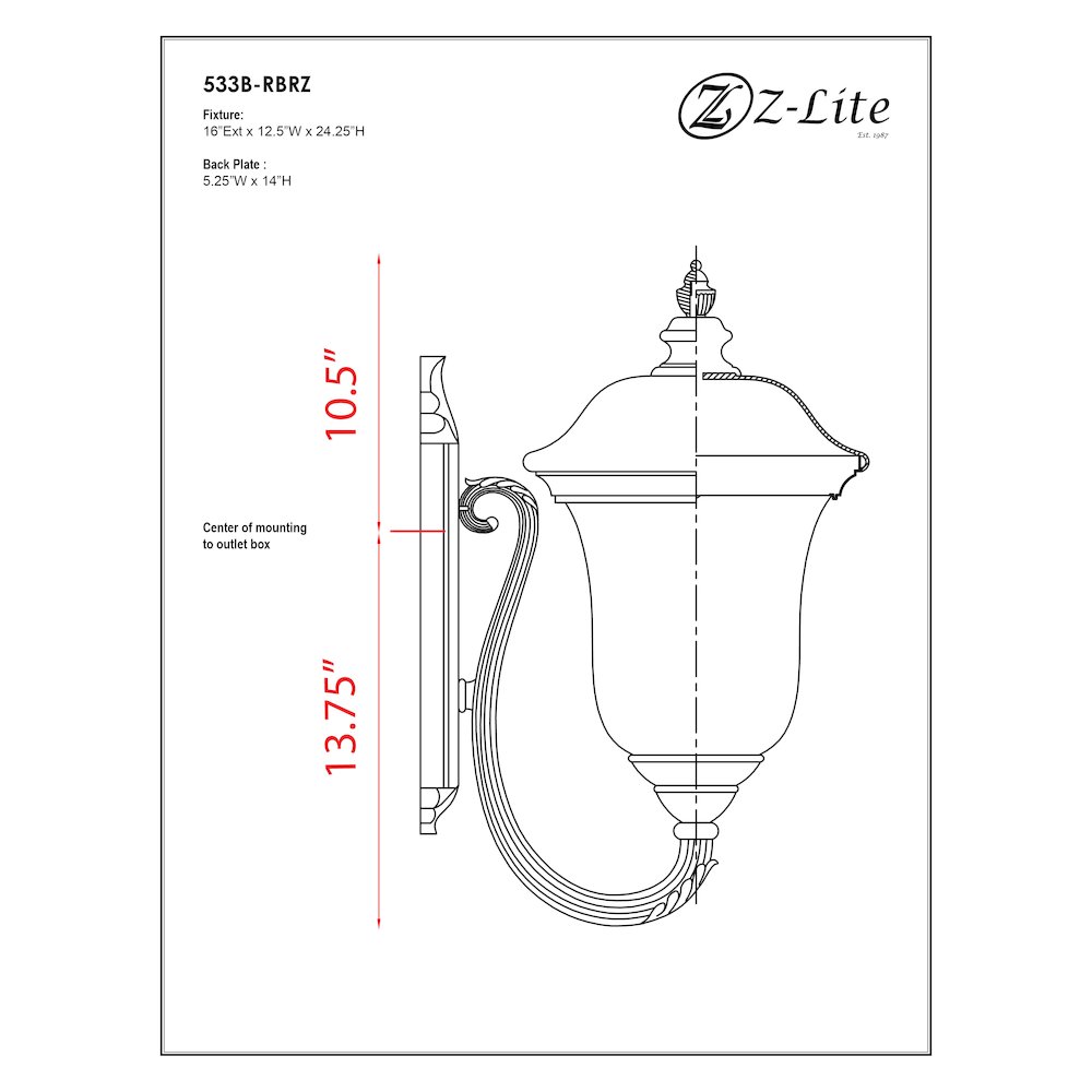 Z-Lite 3 Light Outdoor Wall Light. Picture 2