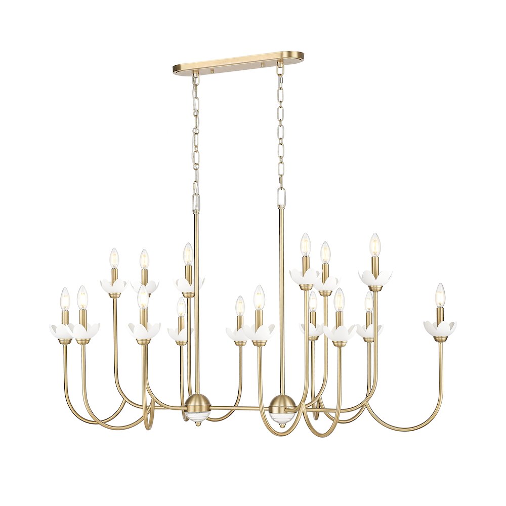 Z-Lite Allistair 16 Light Linear Chandelier in Modern Gold color, Steel frame. Picture 3