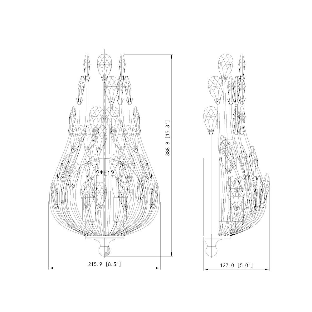 Z-Lite 2 Light Wall Sconce, Matte Black. Picture 8