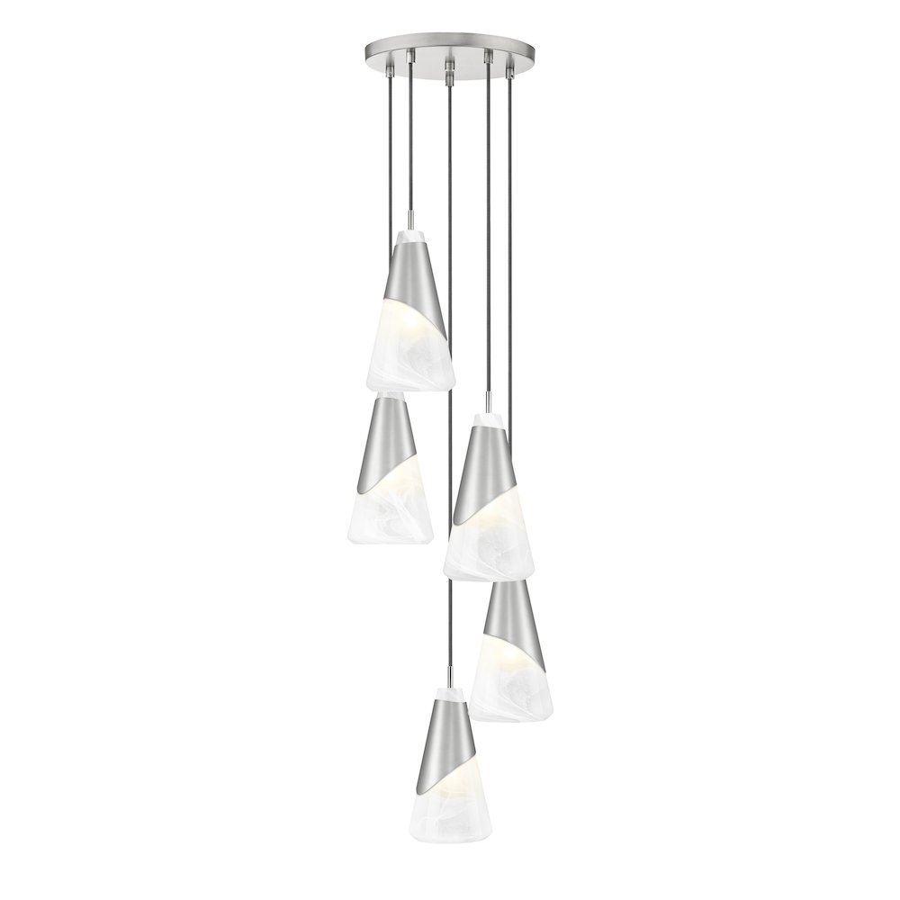 Z-Lite Aimie 5 Light Chandelier, Brushed Nickel. Picture 1