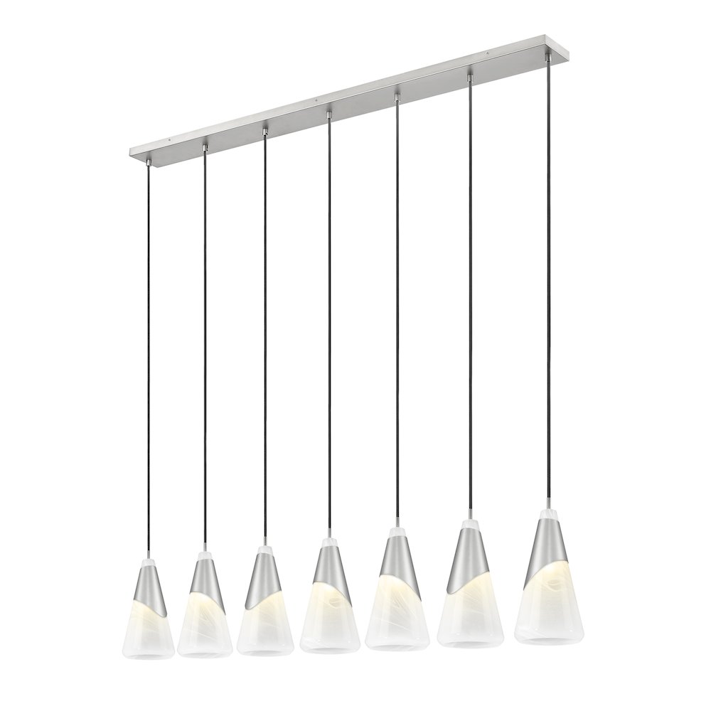 Z-Lite Aimie 7 Light Linear Chandelier, Brushed Nickel. Picture 2