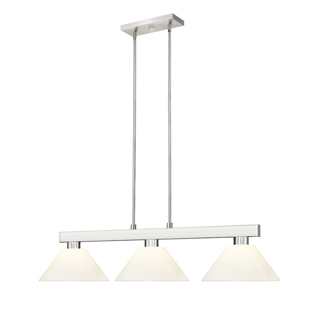 Z-Lite Cobalt 3 Light Billiard, Steel Frame, White Shade Color. Picture 3