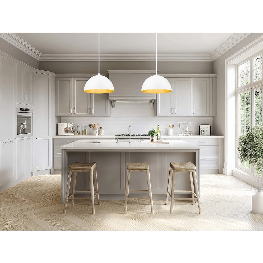 Z-Lite 1 Light Pendant, Matte White. Picture 5