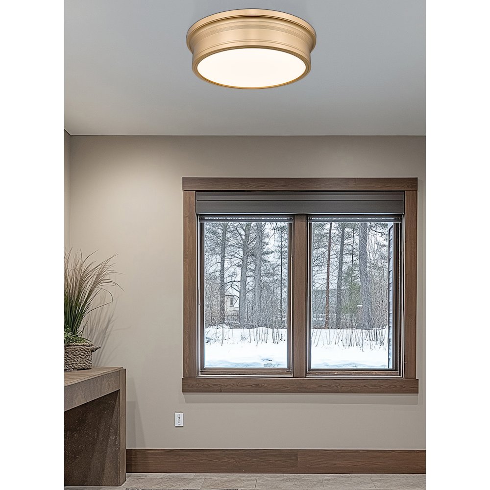 Z-Lite 1 Light Flush Mount, Modern Gold. Picture 5