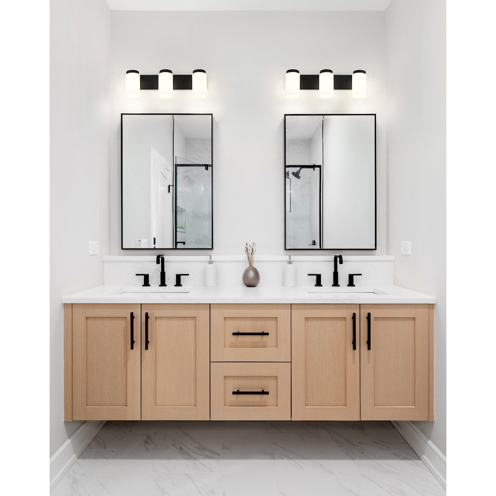 Z-Lite Burk 3 Light Vanity, Matte Black. Picture 7