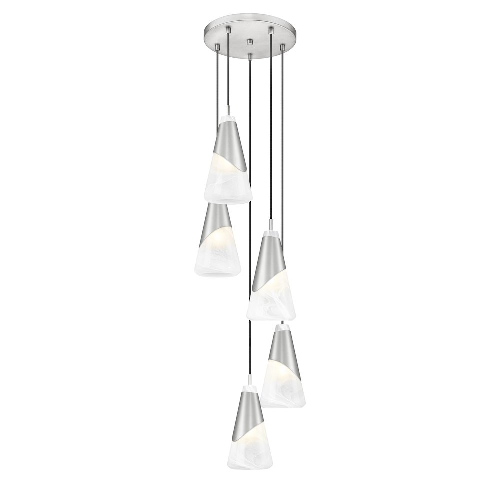 Z-Lite Aimie 5 Light Chandelier, Brushed Nickel. Picture 3