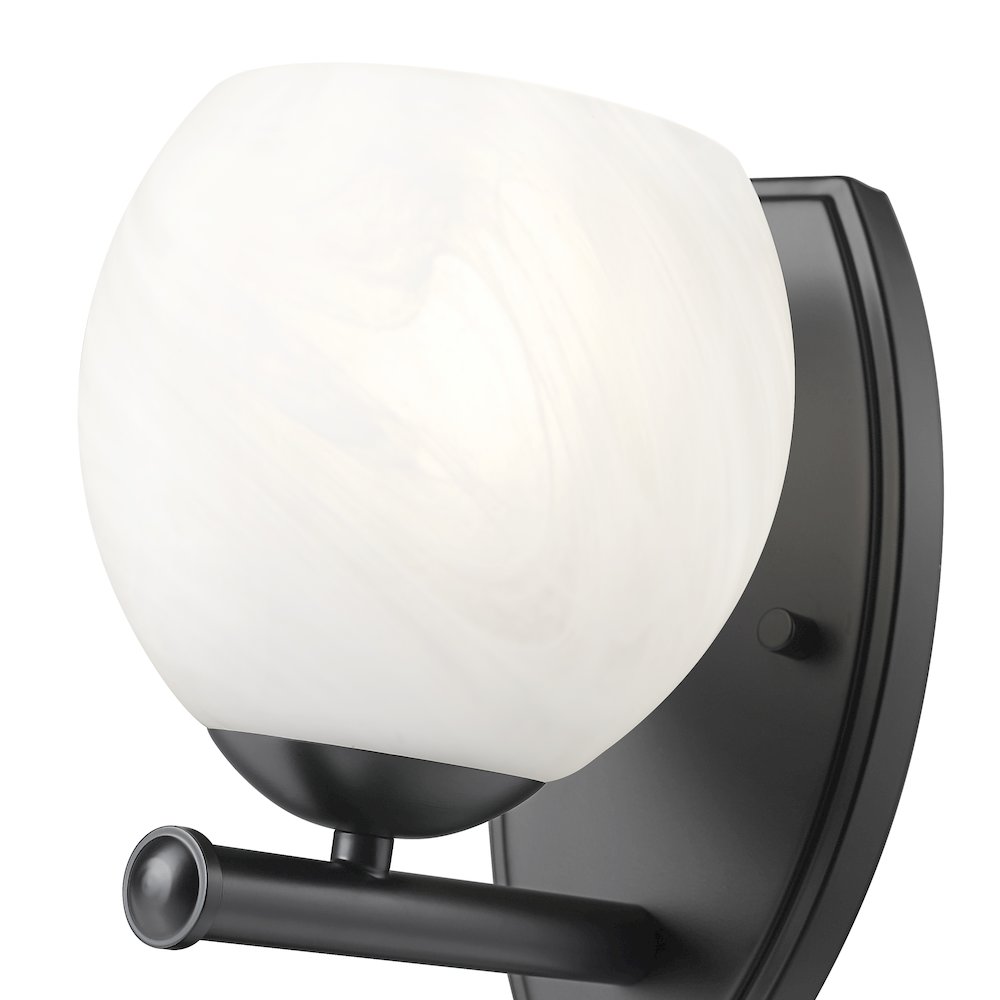 Z-Lite 1 Light Wall Sconce, Matte Black. Picture 4