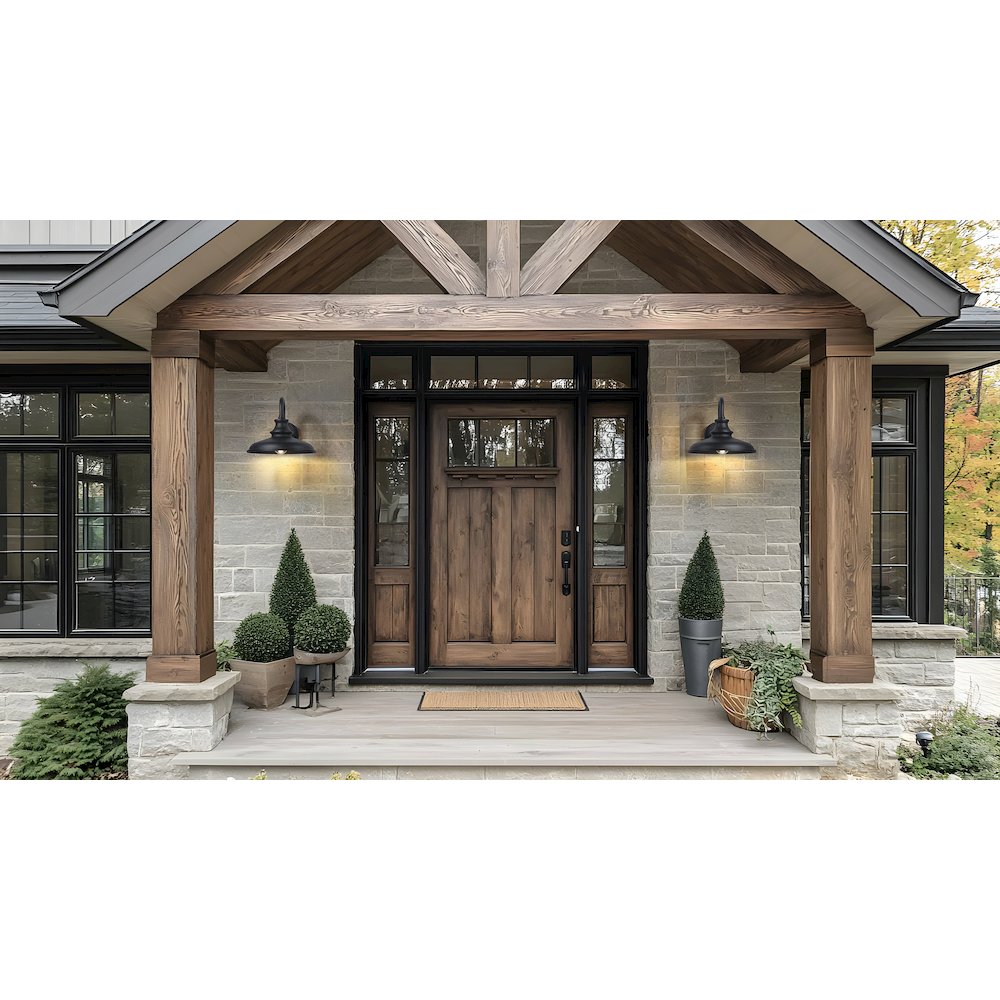 Z-Lite RLM 1 Light Outdoor Wall Light in Sand Black color, Aluminum frame. Picture 7