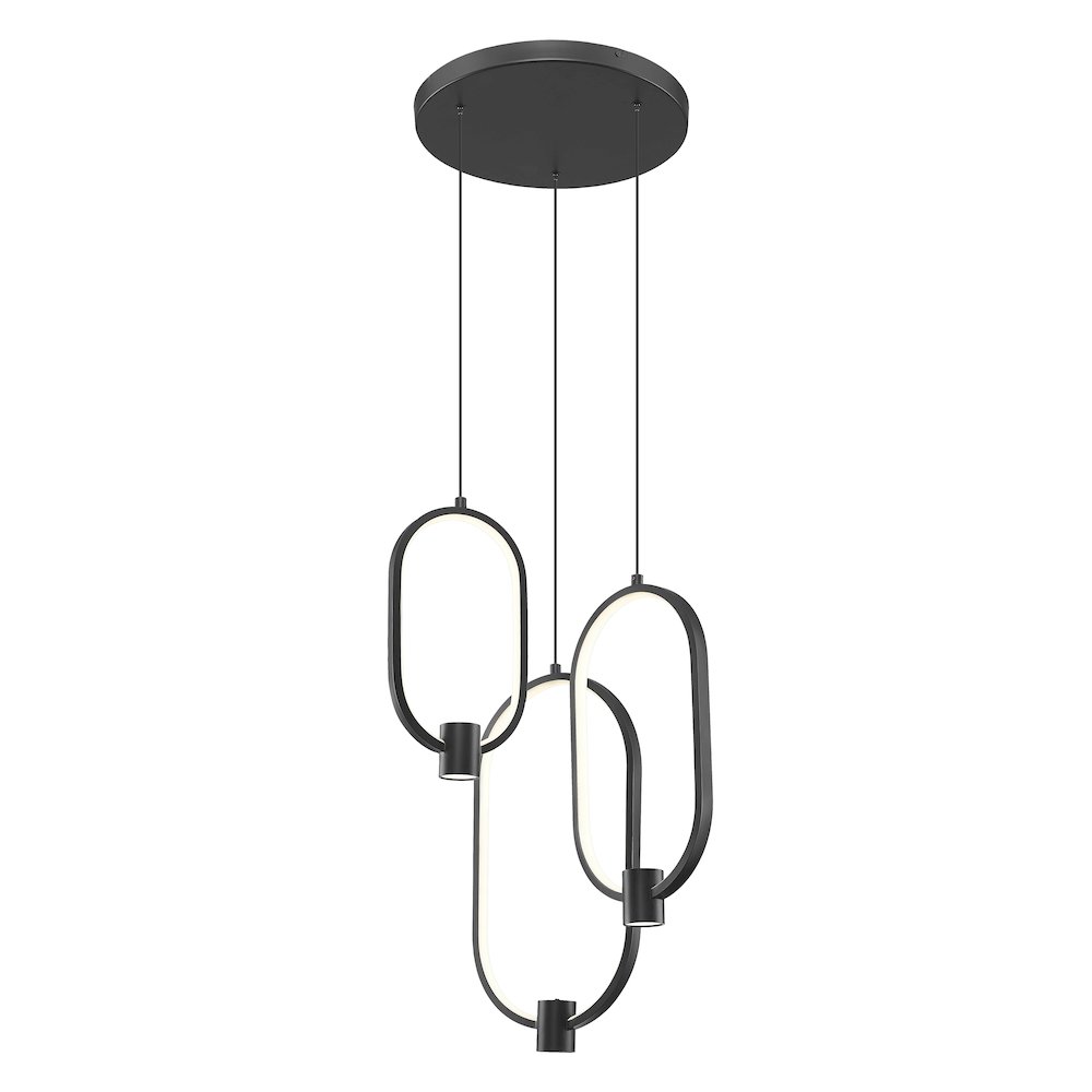 Z-Lite 3 Light Chandelier, Matte Black. Picture 3