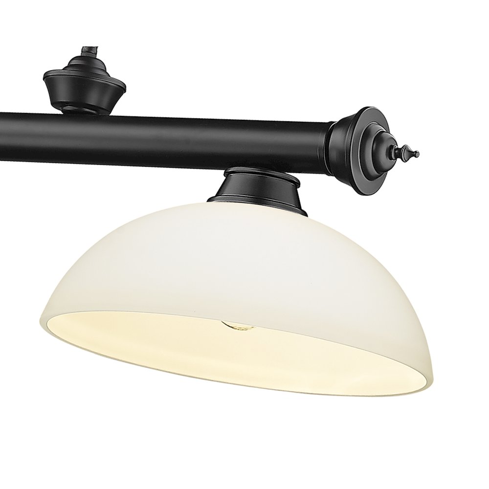 Z-Lite Cordon 3 Light Billiard, Steel Frame, Matte Opal Shade Color. Picture 4